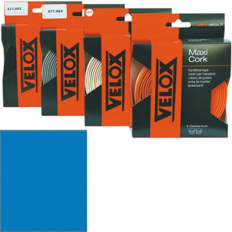Handlebar Tape Velox-Maxi Cork blue, box with plugs