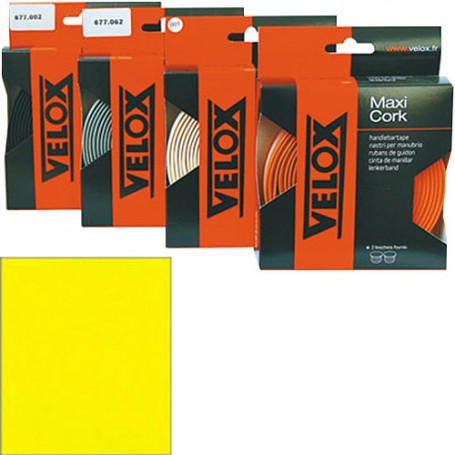 Handlebar Tape Velox-Maxi Cork yellow, box with plugs