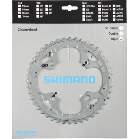 Shimano Chainring FC-M591 Deore 44 teeth 9-speed grey PCD 104mm