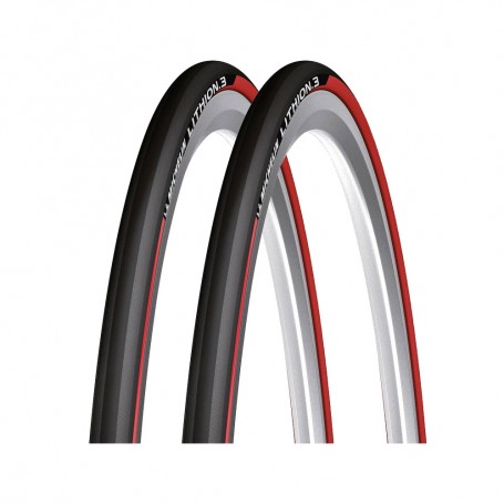 2x Michelin tire Lithion.3 25-622 28" Performance Line folding red