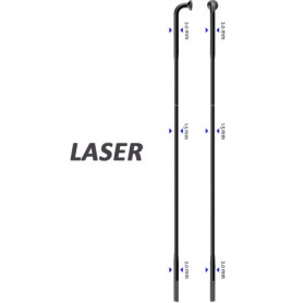 Sapim Speiche Laser 90°, Ø 2.0-1.50-2.0, Alu, schwarz, 50 Stück