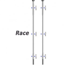 Sapim spoke Race 0°, Ø 2.0-1.80-2.0, silver, 100 pieces
