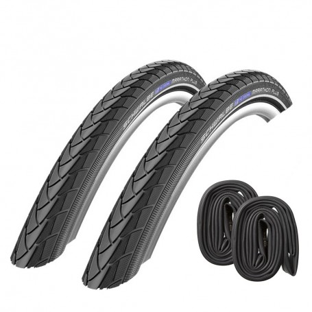 2x Schwalbe tire Marathon Plus 16-28" E-25/50 wired Addix Reflex black + tubes