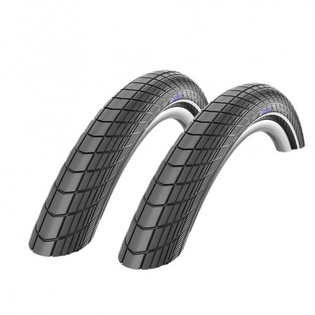 2x Schwalbe Big Apple bicycle tyre Race/puncture protection 20, 26, 28 inch reflective strips Balloon