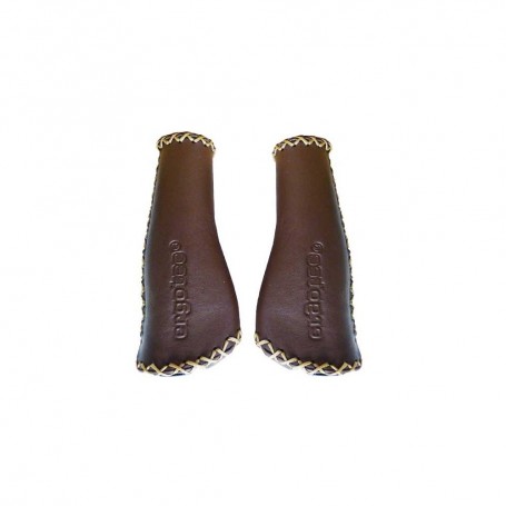 Ergotec grips Leather/Cork 135/135 brown /pair