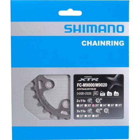 Shimano Chainring XTR FC-M9000/M9020 2-speed, 28 teeth, 64 mm
