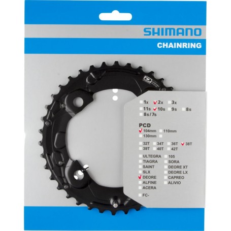 Shimano Chainring DEORE FC-M615, 38 teeth, 104 mm, black