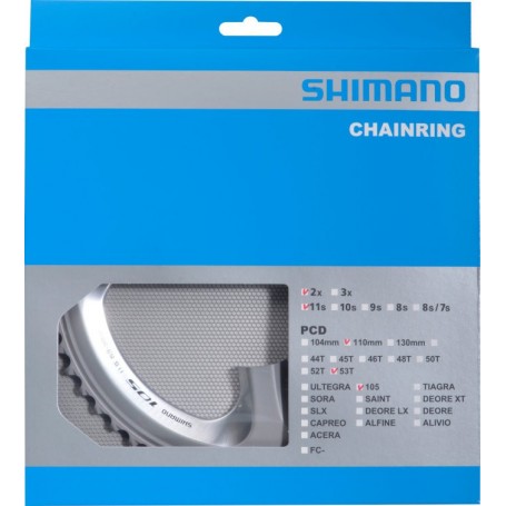 SHIMANO Kettenblatt 105 FC-5800 53 Zähne LK 110 mm silber