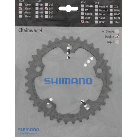 Shimano Chainring Road FC-CX50, 36 teeth, 110 mm, silver