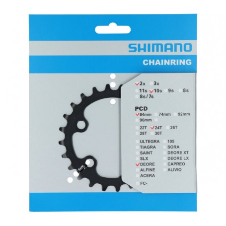 Shimano Chainring SLX FC-M672/FC-M622, 24 teeth, 64 mm, black