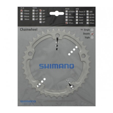 Shimano Chainring Road FC-R550 39 teeth 130 mm silver
