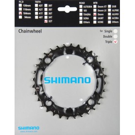 Shimano Chainring DEORE FC-M480, 32 teeth, 104 mm, black