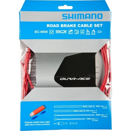 Shimano Brake cable set DURA-ACE polymer coated, rear / front, Set, red