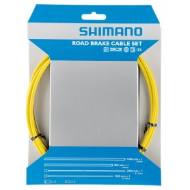 Shimano Brake cable set Road SIL-TEC coated, rear / front, Set, yellow