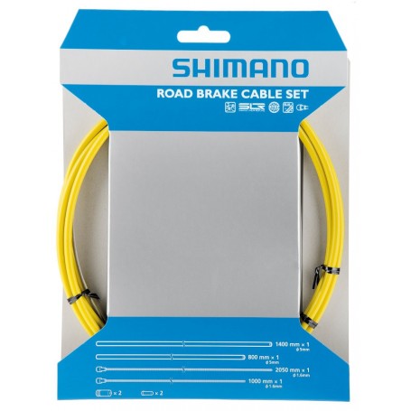 Shimano Brake cable set Road SIL-TEC coated, rear / front, Set, yellow