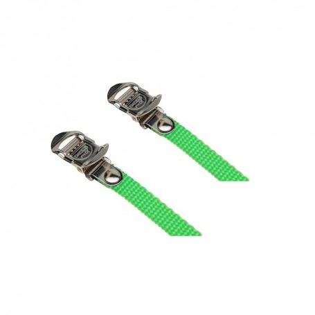 420x130mm Niro-Schnalle Paar MKS Pedalriemen 'Fit Alpha First' grün Nylon 