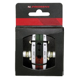 PROMAX, Cartridge- / V-Bremsschuhe, mit austauschbaren 3-farbigen Bremsgummis, mit geräuscharmer nass/trocken Belagsmischung, f