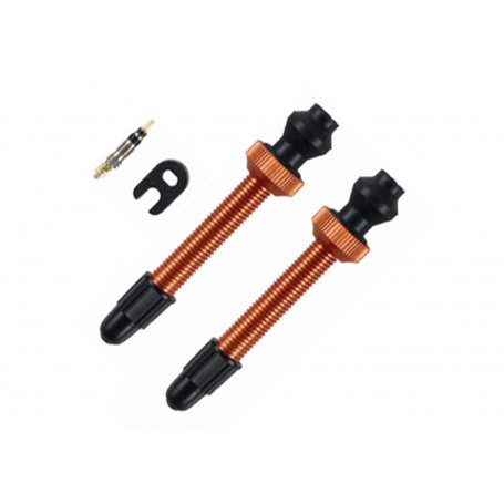 Barbieri Tubeless valve SV (45mm) orange, Aluminium, for conversion of Standard rims on Tubeless-System