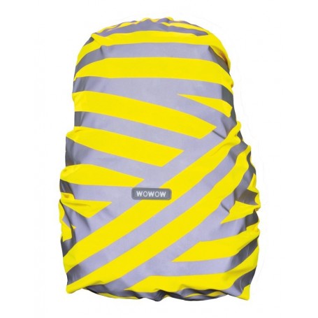 Wowow Backpack cover Berlin silver reflecting stripes yellow
