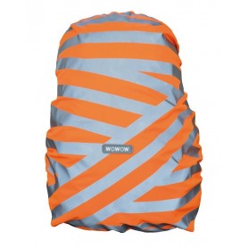 Wowow Backpack cover Berlin silver reflecting stripes orange