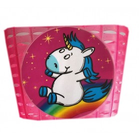 Handlebar basket unicorn plastic motif pink, B195xH105xT150
