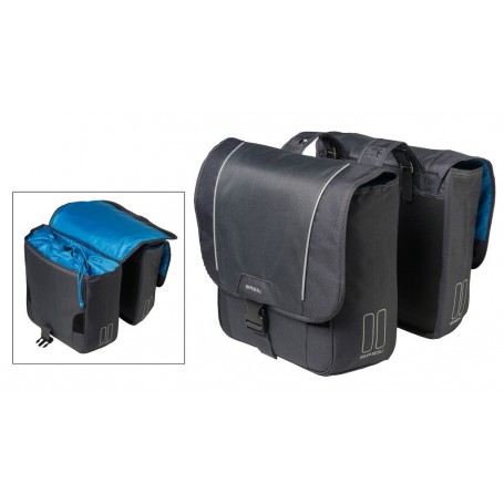 Basil Double pannier Sport Design with cord seal 32 ltr graphite,