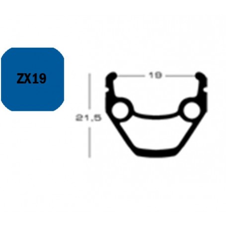 Exal ZX19 Felge 28 Zoll 622-19 36L VL 6.5mm Doppeloesen schwarz