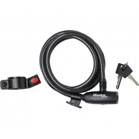 Master Lock Cable lock 8232 black with holder 10mm x 180cm