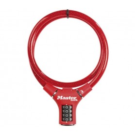 Master Lock Cable lock 8229 red vinyl-coated 12mm x 90cm