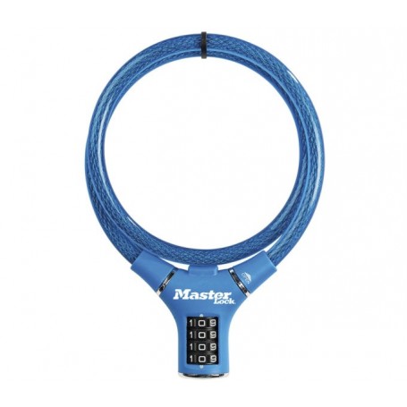 Master Lock Cable lock 8229 blue vinyl-coated12mm x 90cm