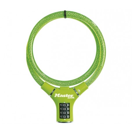 Master Lock Cable lock 8229 green vinyl-coated 12mm x 90cm
