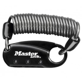 Master Lock Karabiner-Kabelschloss 1551, 3 mm/900 mm schwarz
