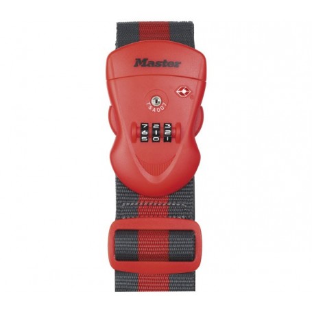 Master Lock luggage strap with Combination lock 95-200cm red