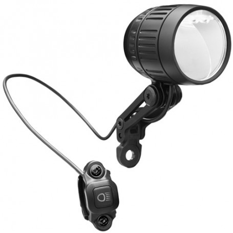 Scheinwerfer Lumotec IQ-XM, mit K~, B+M, schwarz, LED, 80 Lux, Fernlicht, E-Bike, Busch + Müller, 168RU65-01