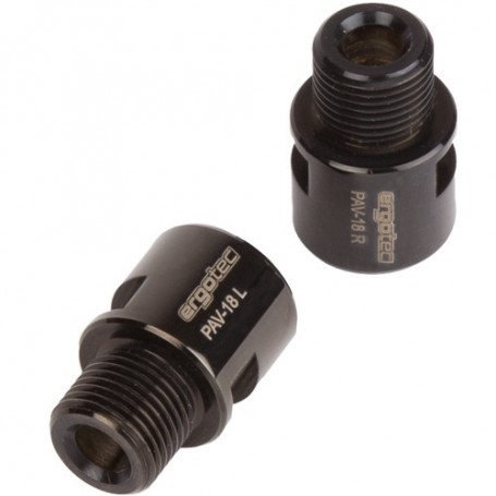 Ergotec pedal adapter pair, silver, 18 mm