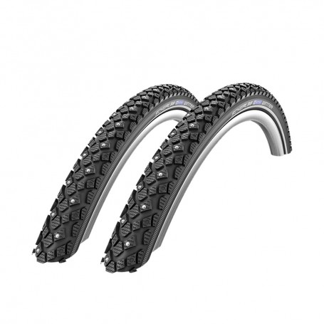 2x Schwalbe tire Winter 42-622 28" K-Guard Alu Spikes wired Reflex black