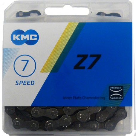 KMC Kette Z7 6/7-fach 114 Glieder grau braun Karton