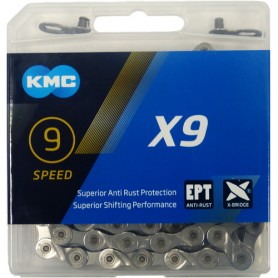KMC Kette X9 EPT 9-fach 114 Glieder silber Karton