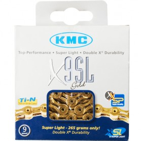 KMC Kette X9SL 9-fach 114 Glieder gold Karton