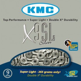 KMC Chain X9SL 114 Links silver Box