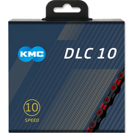 KMC Kette DLC10 116 Glieder schwarz rot Box