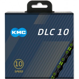 KMC Kette DLC10 116 Glieder schwarz grün Box