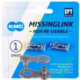 KMC Kettenschloss MissingLink e1NR EPT 1-fach 6.7-7.3 mm silber Karte 2 Stück