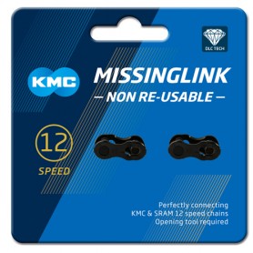 KMC Kettenschloss MissingLink 12NR DLC 12-fach 1/2 x 11/128 Zoll schwarz 2 Stück