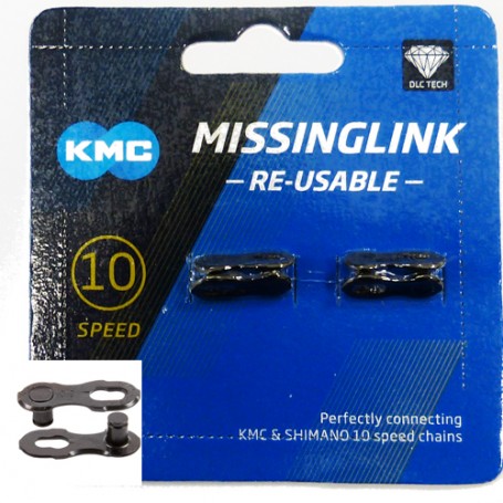 KMC Kettenschloss MissingLink 10R DLC 10-fach 1/2 x 11/128 Zoll schwarz 2 Stück