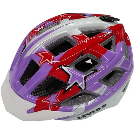 Levior Bike helmet Kailu Purple Red Stars size S 49-53 cm