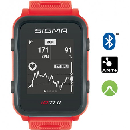 Sigma Pulse-Watch iD.Tri Triathlon Basic neon red