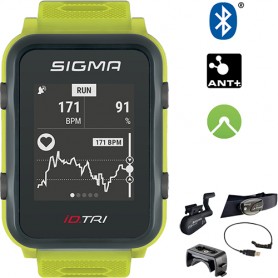 Sigma Pulse-Watch iD.Tri Triathlon Set neon green