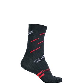 VeloToze Socken Merinowolle schwarz rot L/XL schwarz/rot