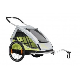 XLC Fahrrad-Kinder-Anhänger Mod. 2018 20" Duo8teen limone/silber Zweisitzer